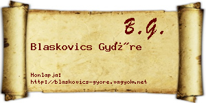 Blaskovics Györe névjegykártya